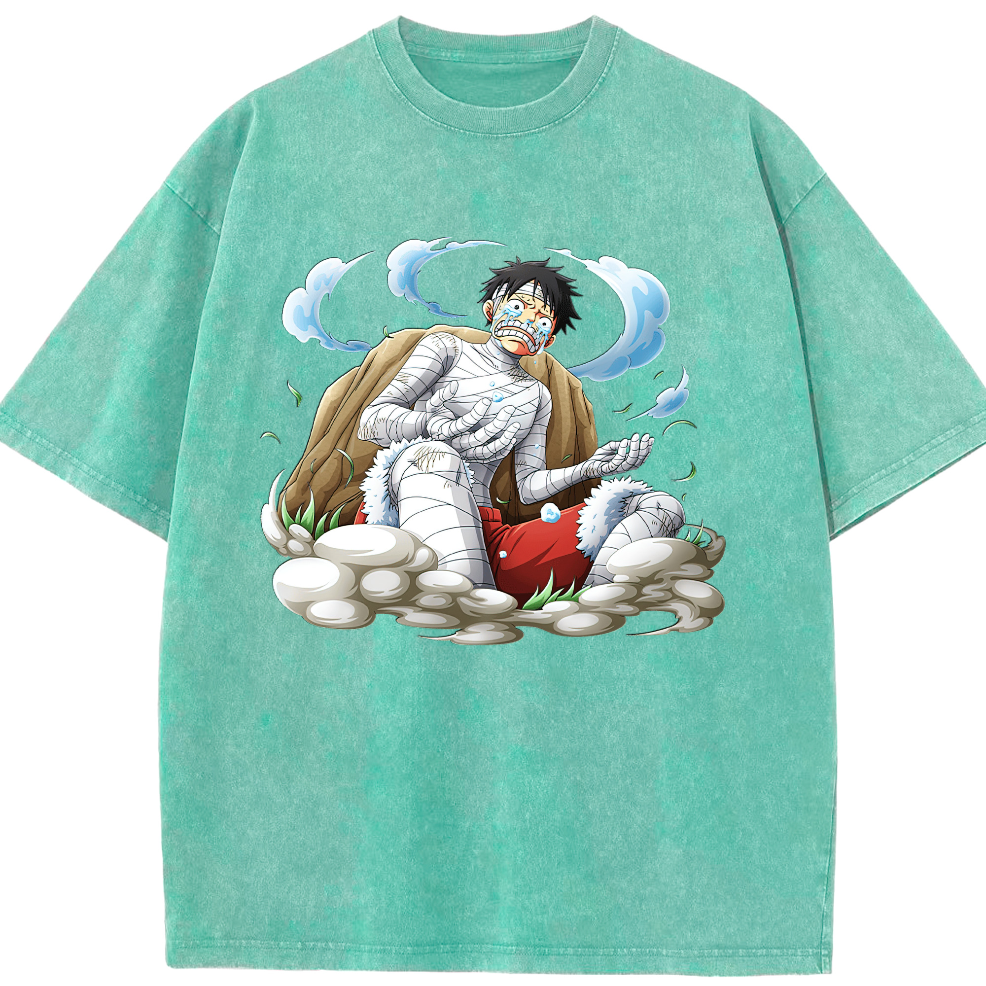 ワンピース モンキー・D・ルフィ ONE PIECE Monkey D. Luffy 綿100% ヴィンテージ風 半袖Tシャツ（フロントプリント）